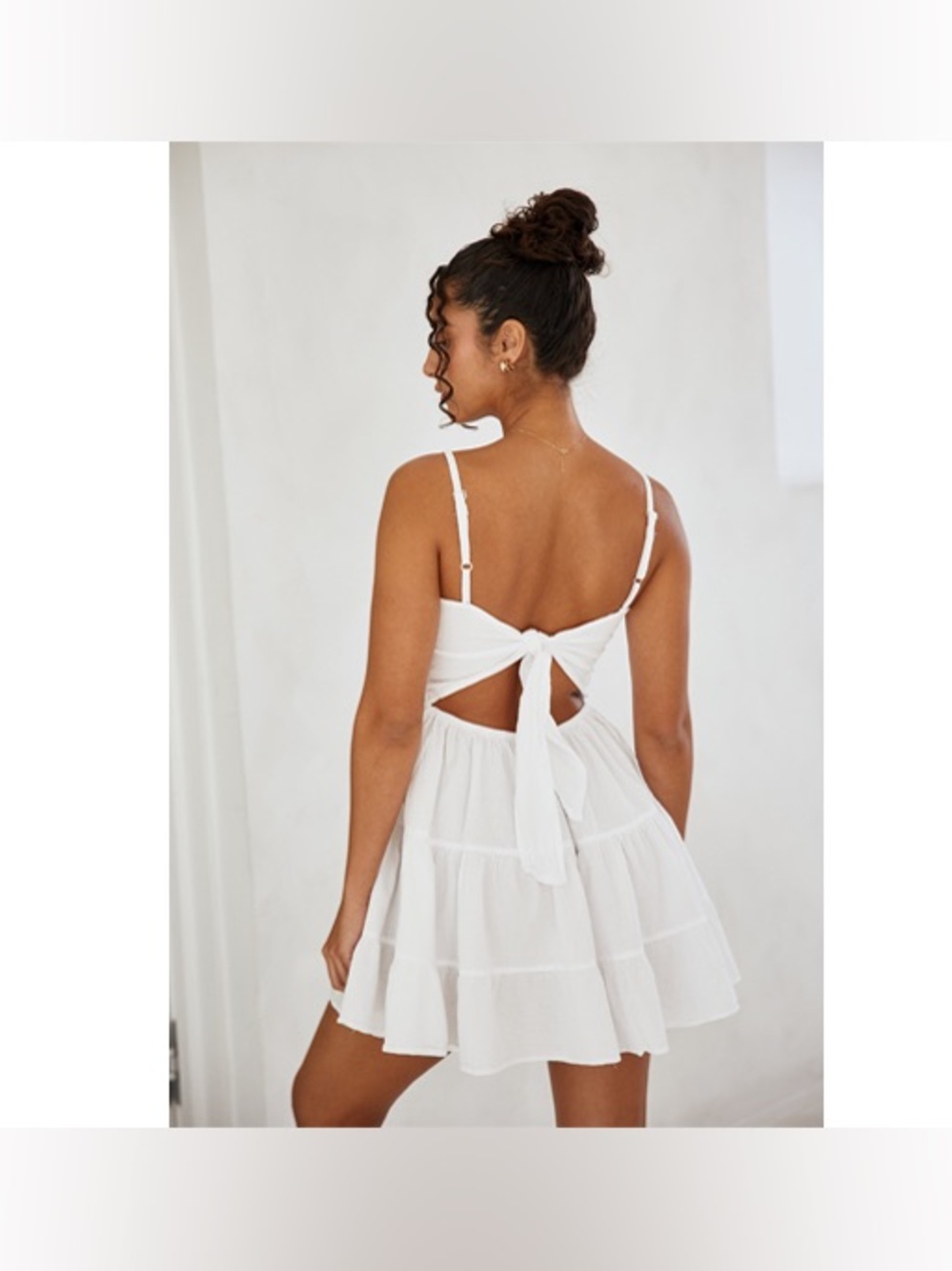Blanco by Nature Women's Kaia Tie Back Tiered Dress Size Medium